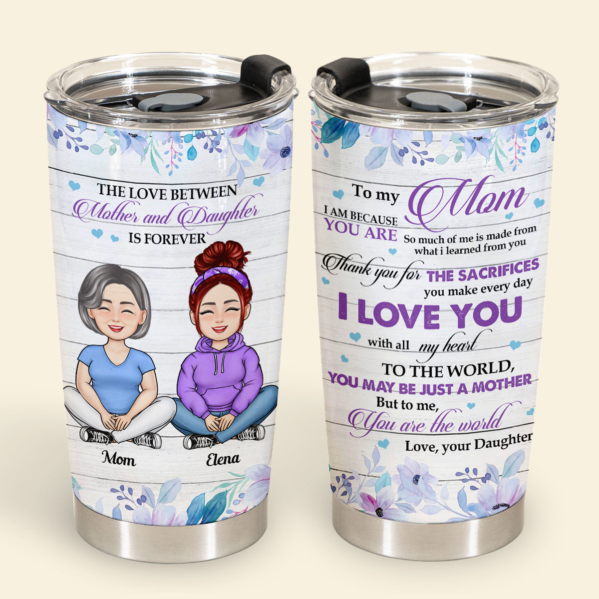 To My Mom, Love You With All My Heart - Personalized Tumbler - Gift For Mom, Mother's Day, Birthday, Loving Gift banner1_b84aa0a7-65a0-430d-934a-6ab3391c1451.jpg