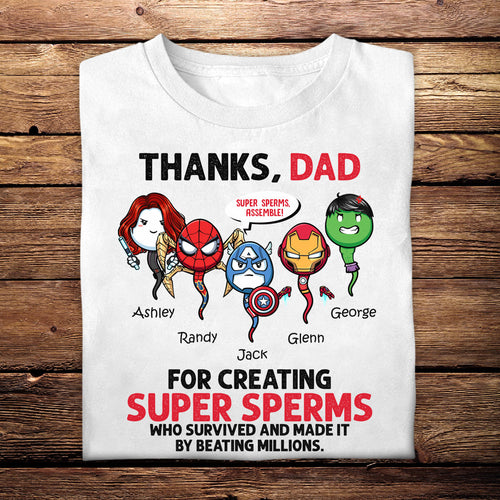 Thanks Dad Superheroes - Personalized Apparel - Gift For Father, Dad, Daddy, Father's Day banner1_d1f8106f-55d4-4a14-89f8-b067efb14dcd.jpg