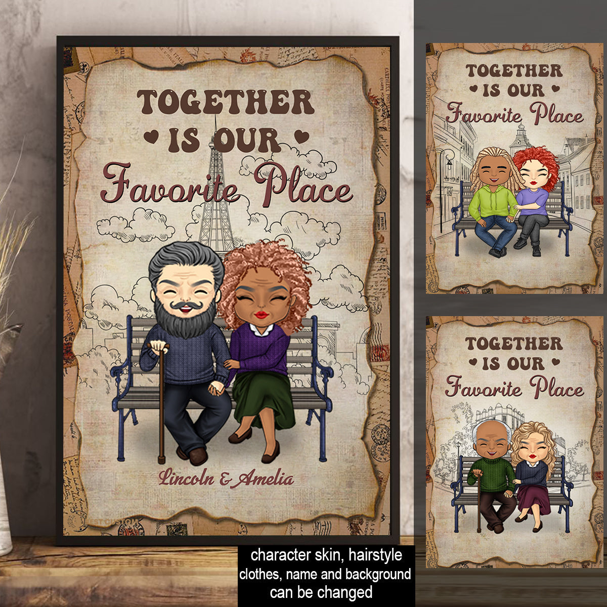 Together Is Our Favorite Place - Personalized Canvas - Gift For Couple banner1_dca174eb-d89a-4455-a2c3-c34a9fac5fc3.jpg