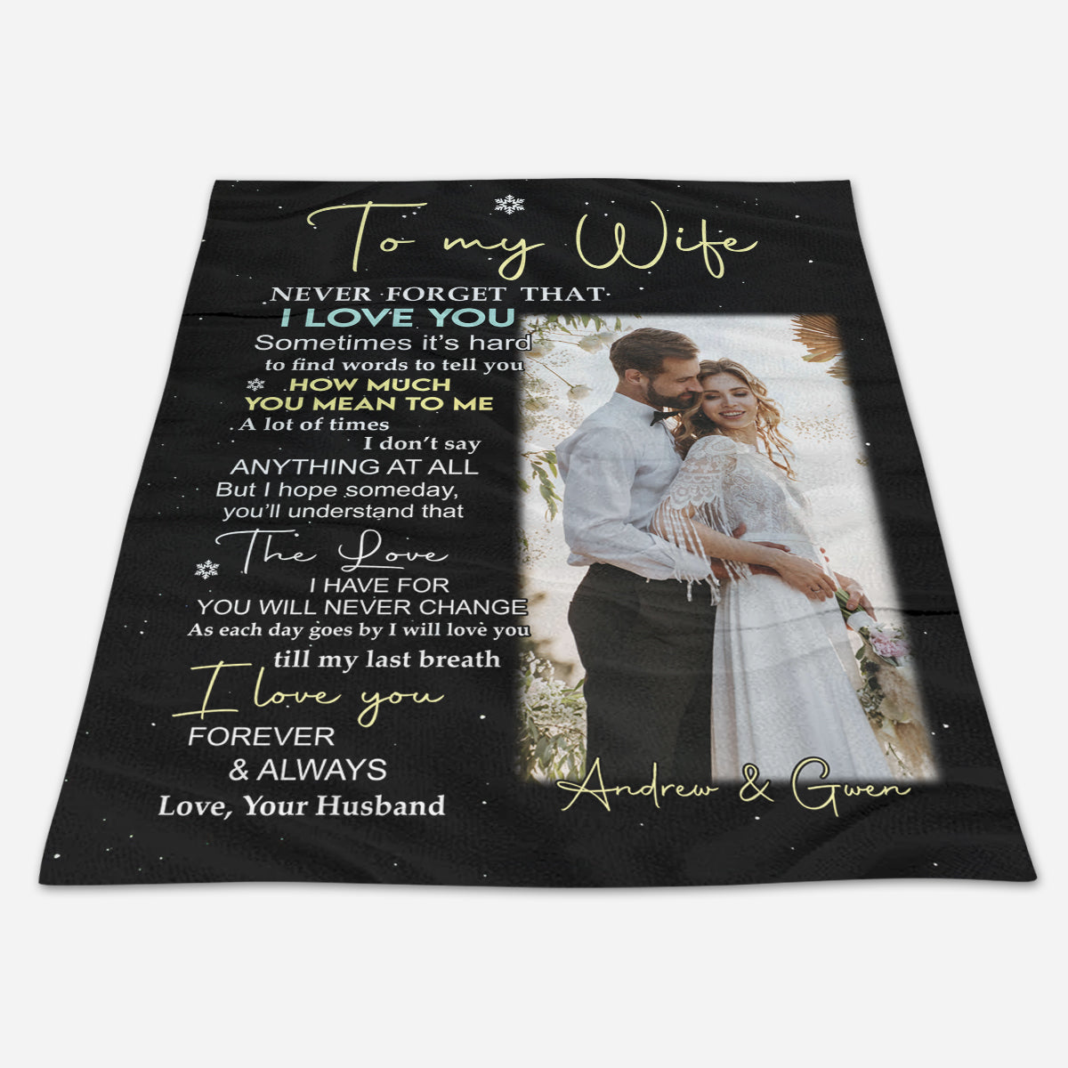 To My Wife Never Forget That I Love You Upload Photo Blanket - Gift For Wife banner2_12f69204-1b22-4e4c-9fc4-ed8b631acbc3.jpg