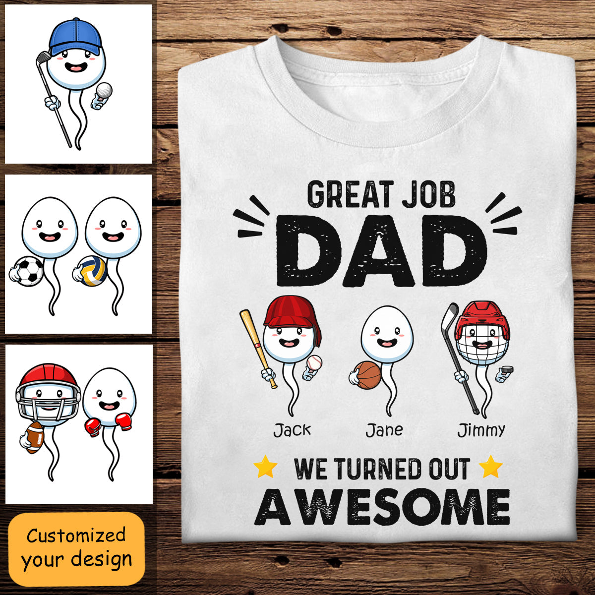 Sports Great Job Dad - Personalized Shirt - Gift For Father, Husband banner2_1638dff9-823b-46e7-8aa7-1d6285498ebb.jpg