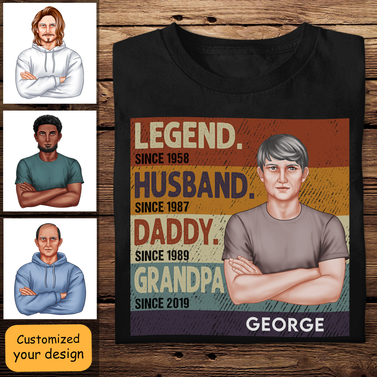 Dad Grandpa Crossed Arm Legend Retro - Personalized Apprael - Gift For Father banner2_23fb90b2-f30a-4669-bf1a-a7fc1267e0c6.jpg
