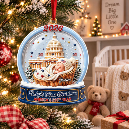 250th Baby Ornament 250th Anniversary - Real 3D Raised Ornament