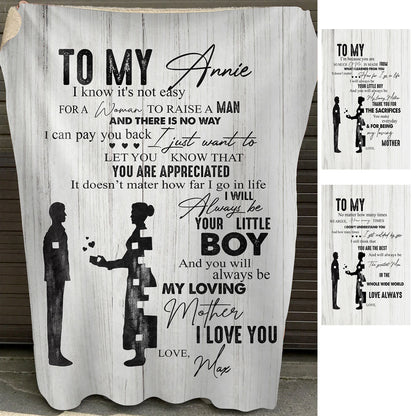 Personalized Name Blanket - Custom Gift For Moms - Good Gift For Mom Birthday Mother's Day - I Will Always Be Your Little Boy banner2_3_cb612684-4553-482d-8fa6-97d34a45fb97.jpg