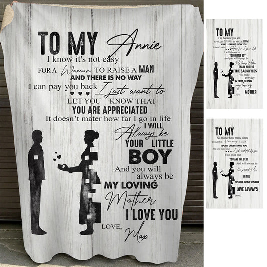 Personalized Name Blanket - Custom Gift For Moms - Good Gift For Mom Birthday Mother's Day - I Will Always Be Your Little Boy banner2_3_cb612684-4553-482d-8fa6-97d34a45fb97.jpg
