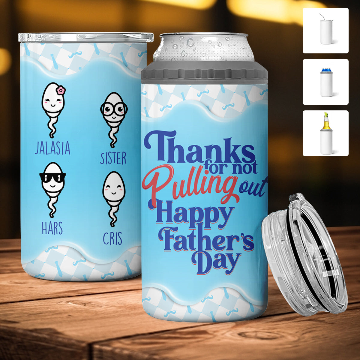 Thanks For Not Pulling Out - Personalized Can Cooler Tumbler - Gift For Dad, Father's Day Gift banner2_5f8cf5f2-d1dc-4280-9456-8f6dbd8a9786.jpg
