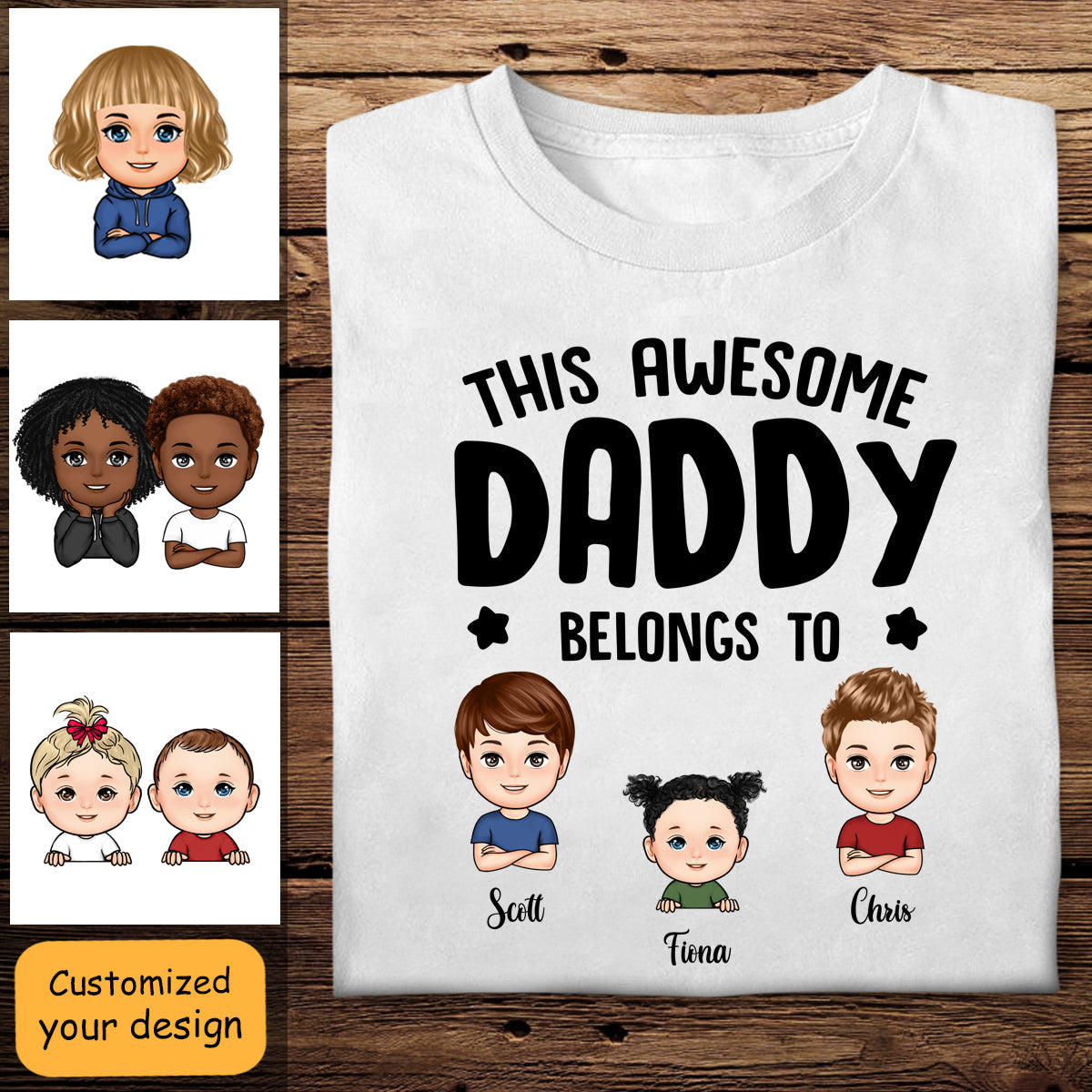 This Daddy Belongs To Cute Kid Face - Personalized Apprael - Father's Day, Gift For Father banner2_8252435d-383c-422e-a998-bacaba46c4e9.jpg