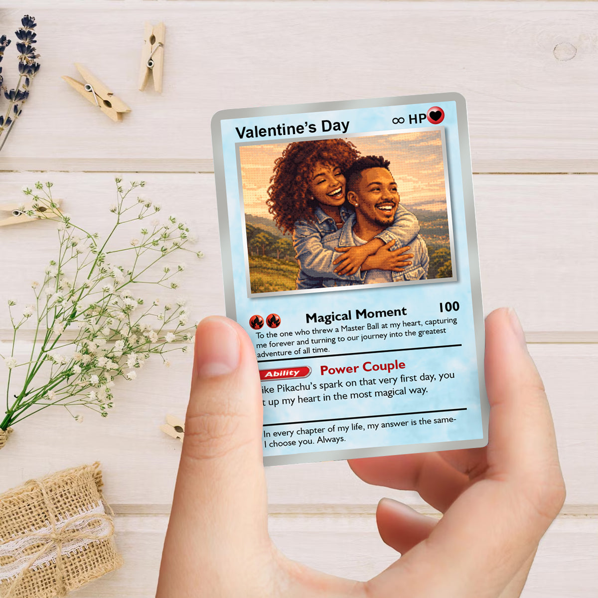 Pixel Art Couple - Personalized Poke Card For Couple