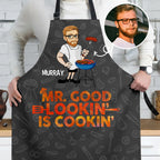 Custom Photo Mr. Good Lookin' Is Cookin' - Personalized Apron banner2_da31a968-c8e6-42b2-98f9-87c16cb26b22.jpg
