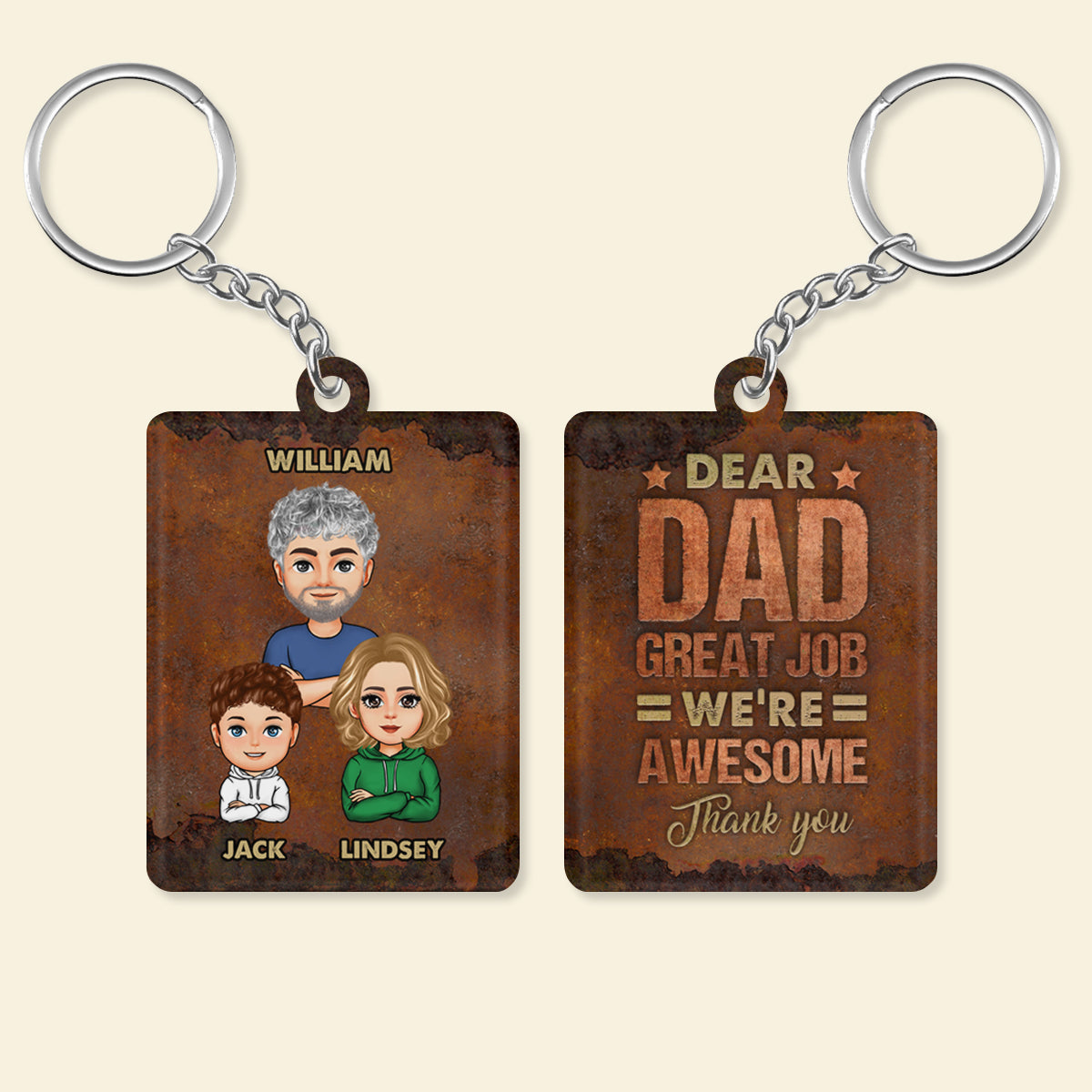Dear Dad Great Job - Personalized Acrylic Keychain - Gift For Father, Grandpa banner2_df282a4a-bc03-45be-81b8-cd3008881901.jpg