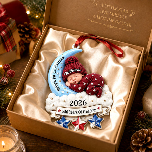 Sleeping Baby Acrylic Ornament  - Real 3D Raised Ornament