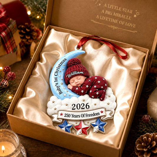 Sleeping Baby Acrylic Ornament  - Real 3D Raised Ornament