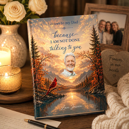 Custom Photo Hardcover Journal - Personalized Memorial Sympathy Gifts For Loss Of Mom, Dad - Your Love Still Guides Me Home