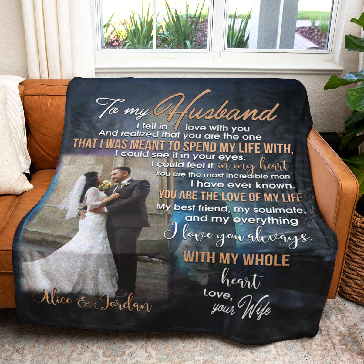 Wife To Husband With My Whole Heart Wolf Upload Photo Blanket - Gift For Husband banner3_135e4463-8ced-462d-bd0f-2e265c556c64.jpg