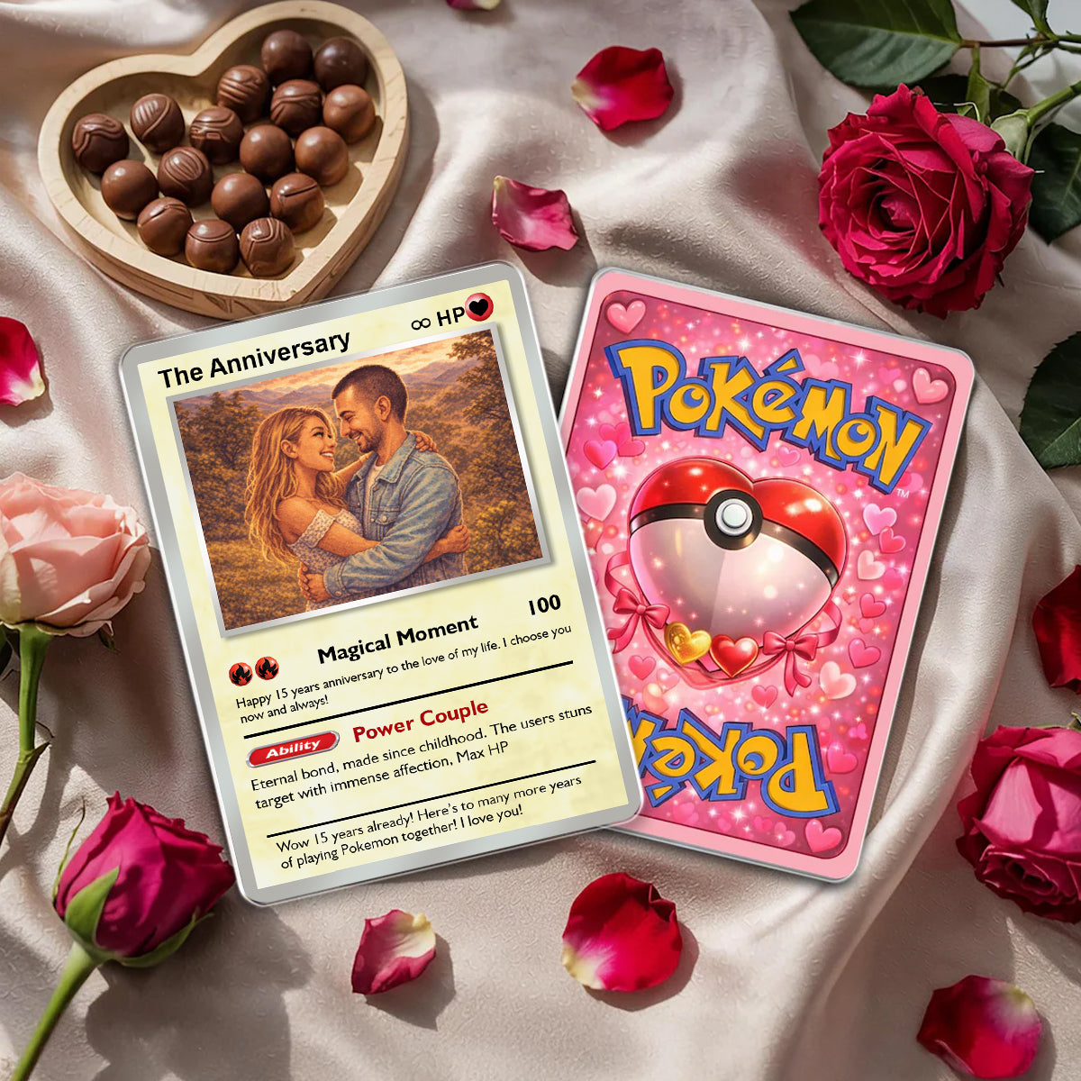 Pixel Art Couple - Personalized Poke Card For Couple