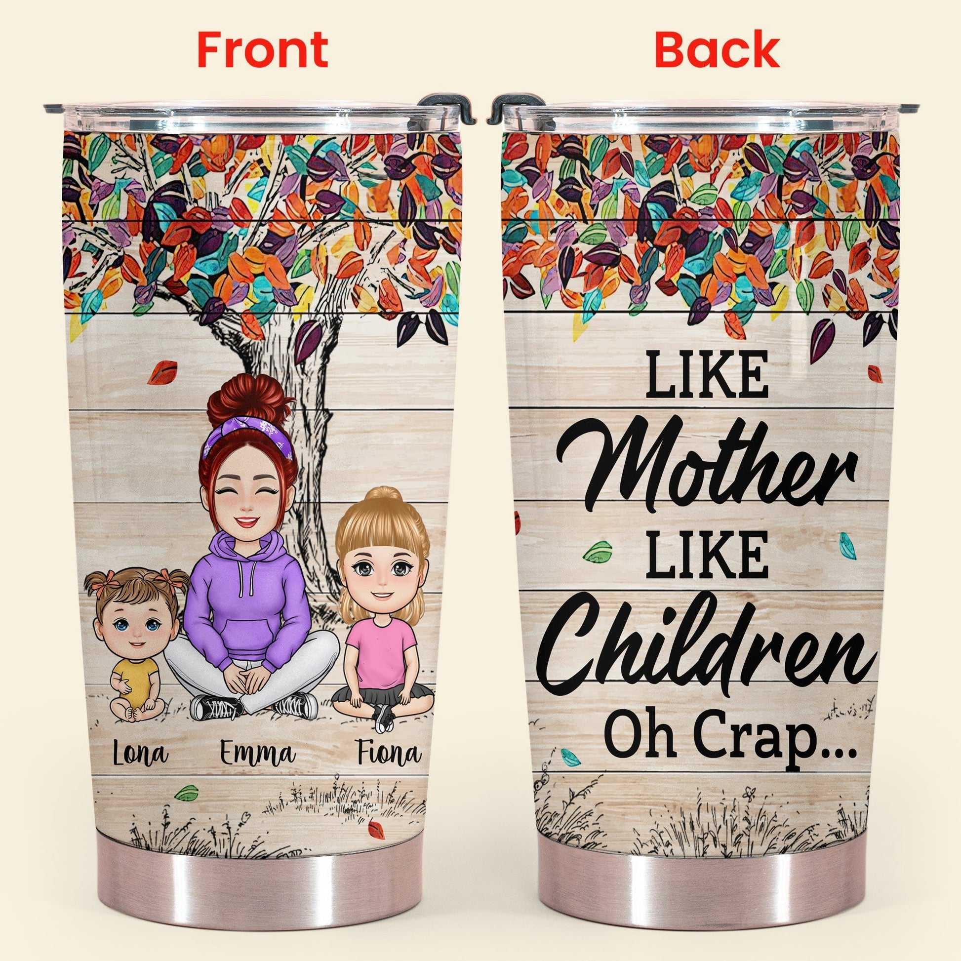Like Mother Like Children Oh Crap - Personalized Tumbler - Gift For Mom, Grandma, Mother's Day banner3_5761c30c-b399-44c5-a91a-21a0ffefb6da.jpg