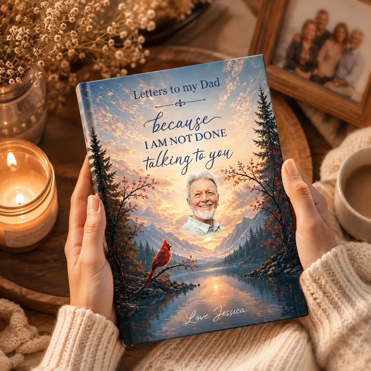 Custom Photo Hardcover Journal - Personalized Memorial Sympathy Gifts For Loss Of Mom, Dad - Your Love Still Guides Me Home