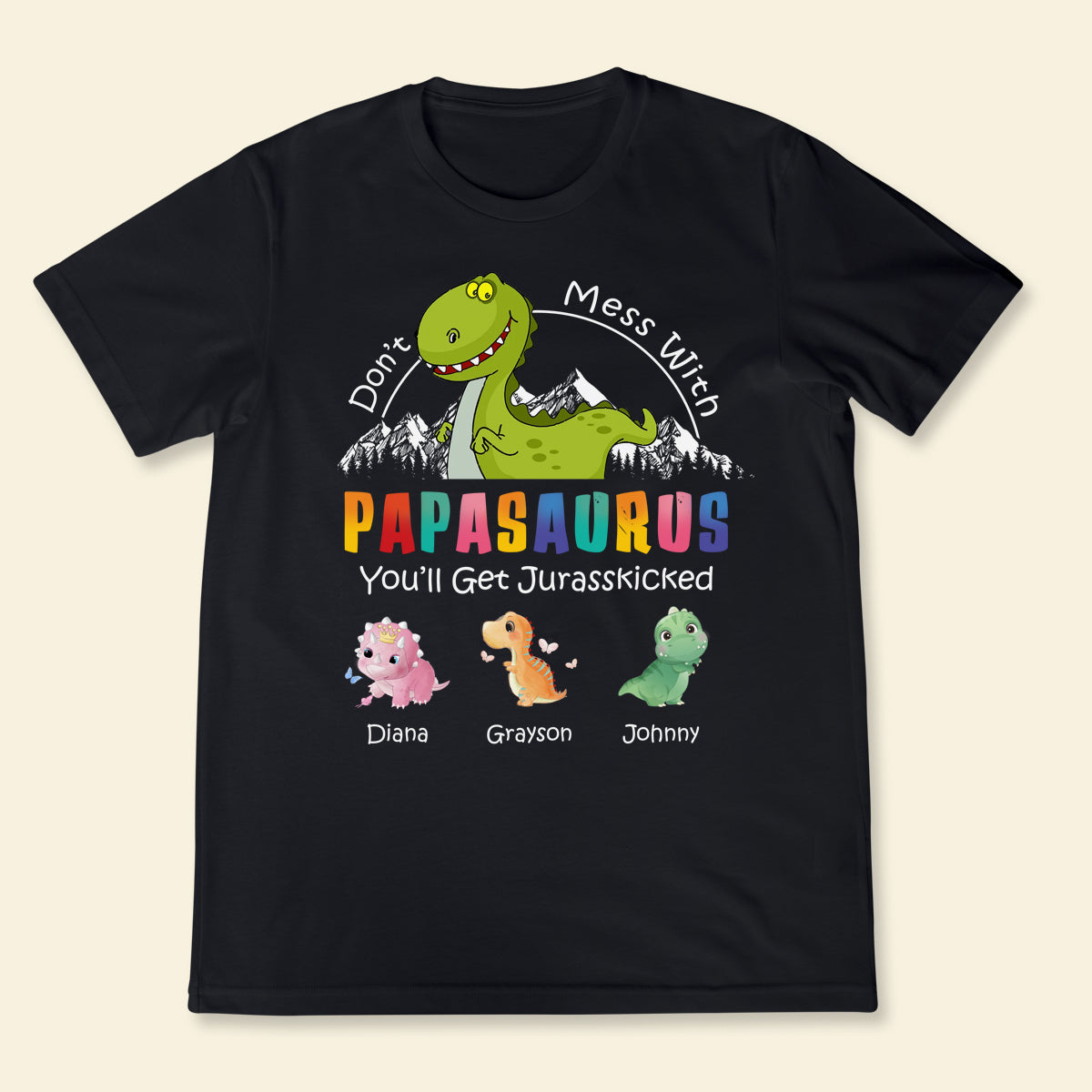 Don't Mess With Papasaurus - Personalized Apparel - Gift For Father, Dad, Grandpa, Father's Day banner3_eea83abf-07c3-493a-a209-01240cd8b8e1.jpg