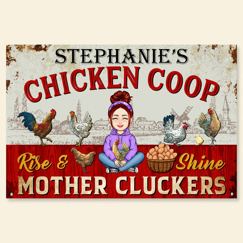 Rise And Shine Mother Cluckers - Personalized Vintage Metal Sign - Gift For Farmer, Chicken lover banner3_f84b8390-8162-47d3-ab58-27fec6836862.jpg