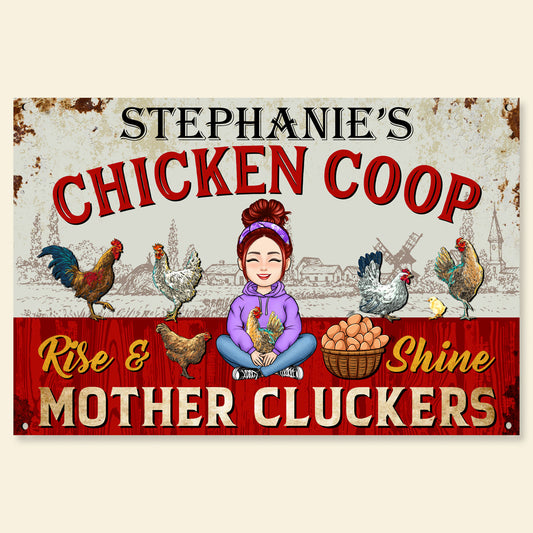 Rise And Shine Mother Cluckers - Personalized Vintage Metal Sign - Gift For Farmer, Chicken lover banner3_f84b8390-8162-47d3-ab58-27fec6836862.jpg