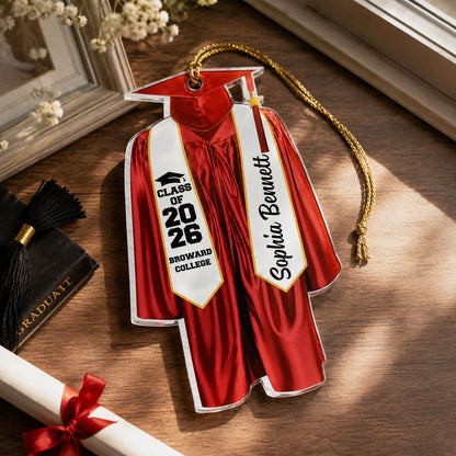 Graduation Gift Christmas Ornament - Personalized Wooden Ornament, Graduation Gift