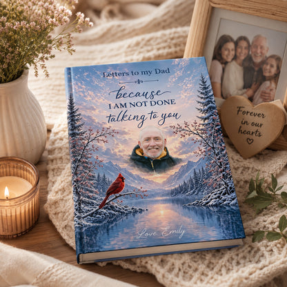 Custom Photo Hardcover Journal - Personalized Memorial Sympathy Gifts For Loss Of Mom, Dad - Your Love Still Guides Me Home