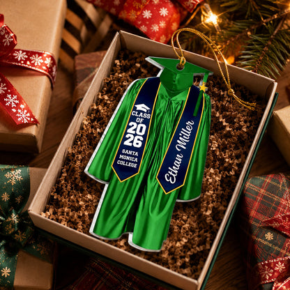 Graduation Gift Christmas Ornament - Personalized Wooden Ornament, Graduation Gift