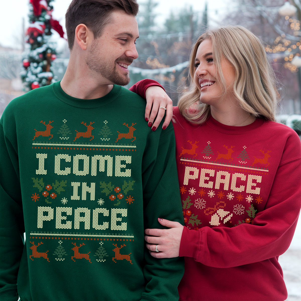Matching Couples Ugly Christmas Sweater, Ugly Adult Humor Holiday Sweater, I Come In Peace Ugly Christmas Sweater, Ugly Christmas Party banner5.jpg