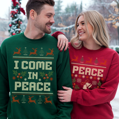 Matching Couples Ugly Christmas Sweater, Ugly Adult Humor Holiday Sweater, I Come In Peace Ugly Christmas Sweater, Ugly Christmas Party banner5.jpg
