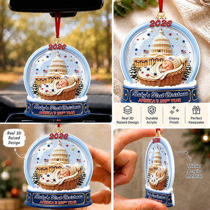 250th Baby Ornament 250th Anniversary - Real 3D Raised Ornament