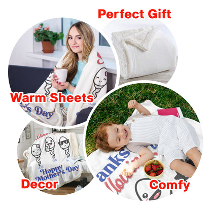 Thanks For Not Swallowing Us - Personalized Blanket - Mother's Day, Funny, Birthday Gift For Mom, Mother, Wife banner6_49a84de6-80e0-4284-8156-dc9c884475aa.jpg