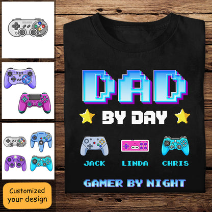 Daddy By Day Gamer By Night - Personalized Apparel - Gift For Father bannerDaddyByDayGamerByNight-PersonalizedApparel-GiftForFather.jpg