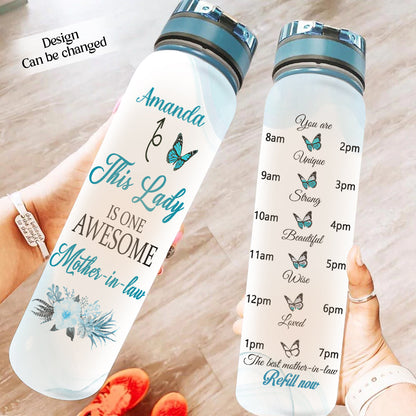 Blue Butterfly Awesome Mother-in-law, Mother's Day Gifts For Mother In Law - Personalized Water Tracker Bottle - Gift for Mother-in-law bannerWTB-bluebutterfly-fb.jpg