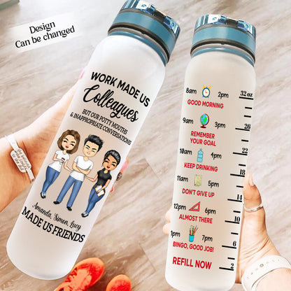 Work Made Us Colleagues Teacher - Personalized Water Tracker Bottle - Teacher bannerWTB-colleaguesteacher-fb.jpg