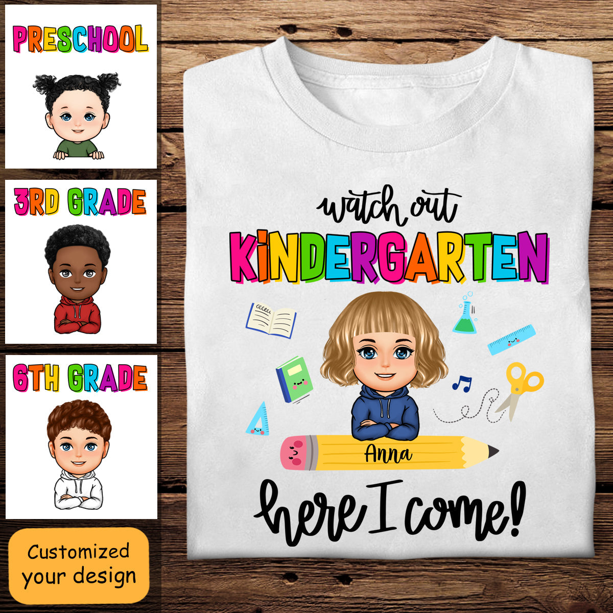 Watch Out School Here I Come - Personalized Apparel - Back To School, Gift For Daughter, Son bannerWatchOutSchoolHereICome-PersonalizedApparel-BackToSchool_GiftForDaughter_Son.jpg