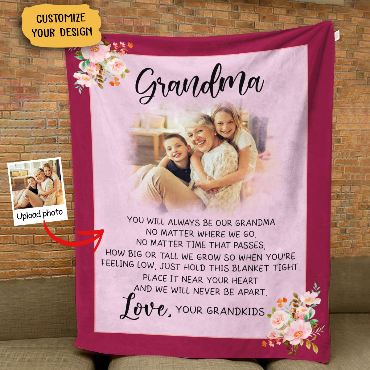 You Will Always Be Our Grandma - Personalized Blanket - Birthday, Mother's Day Gift For Mom, Grandma, Nana, Gigi bannerYouWillAlwaysBeOurGrandmaPersonalizedBlanket.jpg