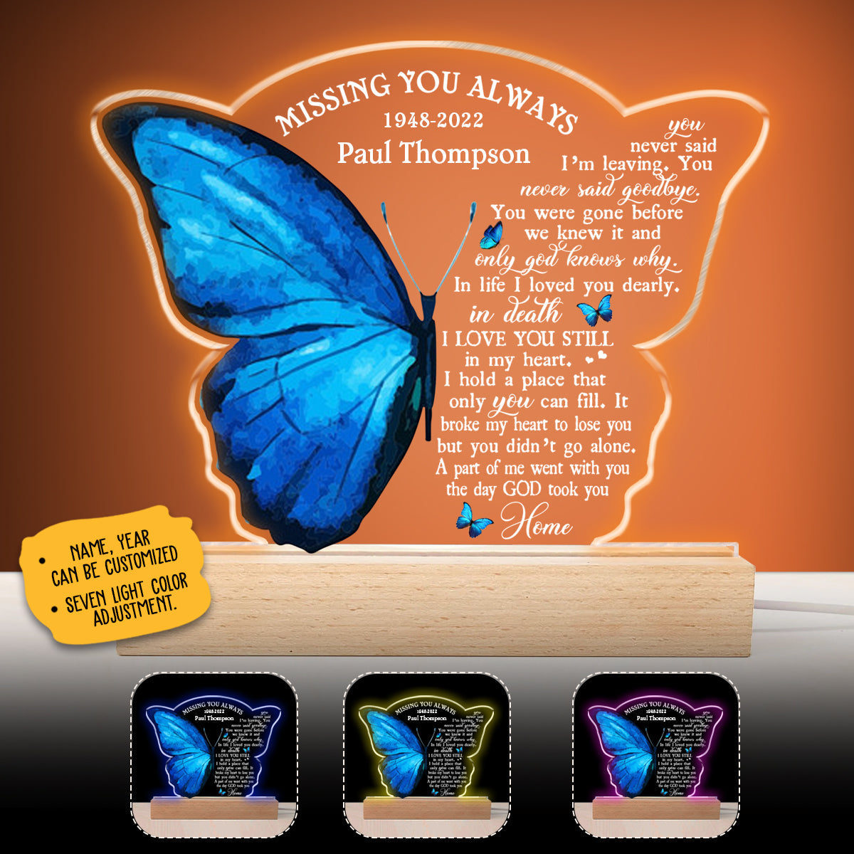 The Day God Took You Home - Personalized 3D LED Light Wooden Base - Memorial Gift For Family Members, Loss Of A Loved One 3D Led Light Wooden Base - Memorial banner_62fe4cce-1b08-47a0-9b7d-9b7bf7415539.jpg