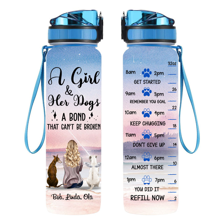 Angel Dog A Girl And Her Dogs A Bond Can't Be Broken Dog Mom Personalized Water Tracker Bottle banner_angel_dog_lover-_gg_720.jpg