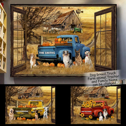 Faux Window Truck Dogs Custom Canvas Gift For Dog Lovers banner_canvas_fb.jpg