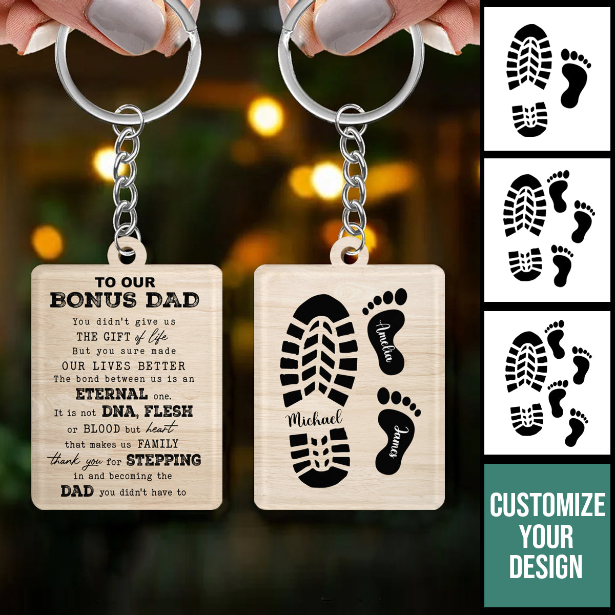 To My Bonus Dad - Personalized Acrylic Keychain - Gift For Father, Step Dad banner_fd0930c6-532c-4aa5-b5ab-d5253e2aa052.jpg