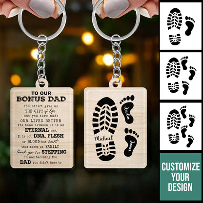 To My Bonus Dad - Personalized Acrylic Keychain - Gift For Father, Step Dad banner_fd0930c6-532c-4aa5-b5ab-d5253e2aa052.jpg