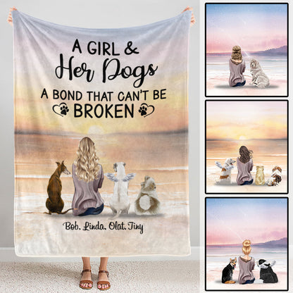 Angel Dog A Girl And Her Dogs A Bond Can't Be Broken Dog Mom Personalized Blanket - Gift For Dog Lovers bannerblanket-fb_cb7c83f7-a8ac-4111-af1c-9335fde2bdcb.jpg