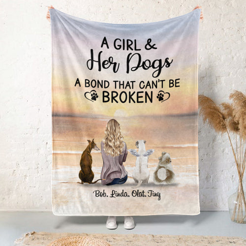 Angel Dog A Girl And Her Dogs A Bond Can't Be Broken Dog Mom Personalized Blanket - Gift For Dog Lovers bannerblanket-gg_8dbc5796-6ad1-409b-a83b-a3983a3aa2eb.jpg