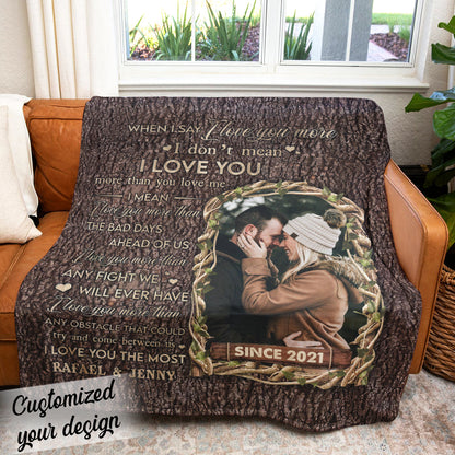 When I Say I Love You More -Personalized Blanket - Anniversary, Lovely Gift For Couple, Spouse Blanket - Gift For Couple bannerblanketICriedReadingThis_Crw_UploadPhoto.jpg