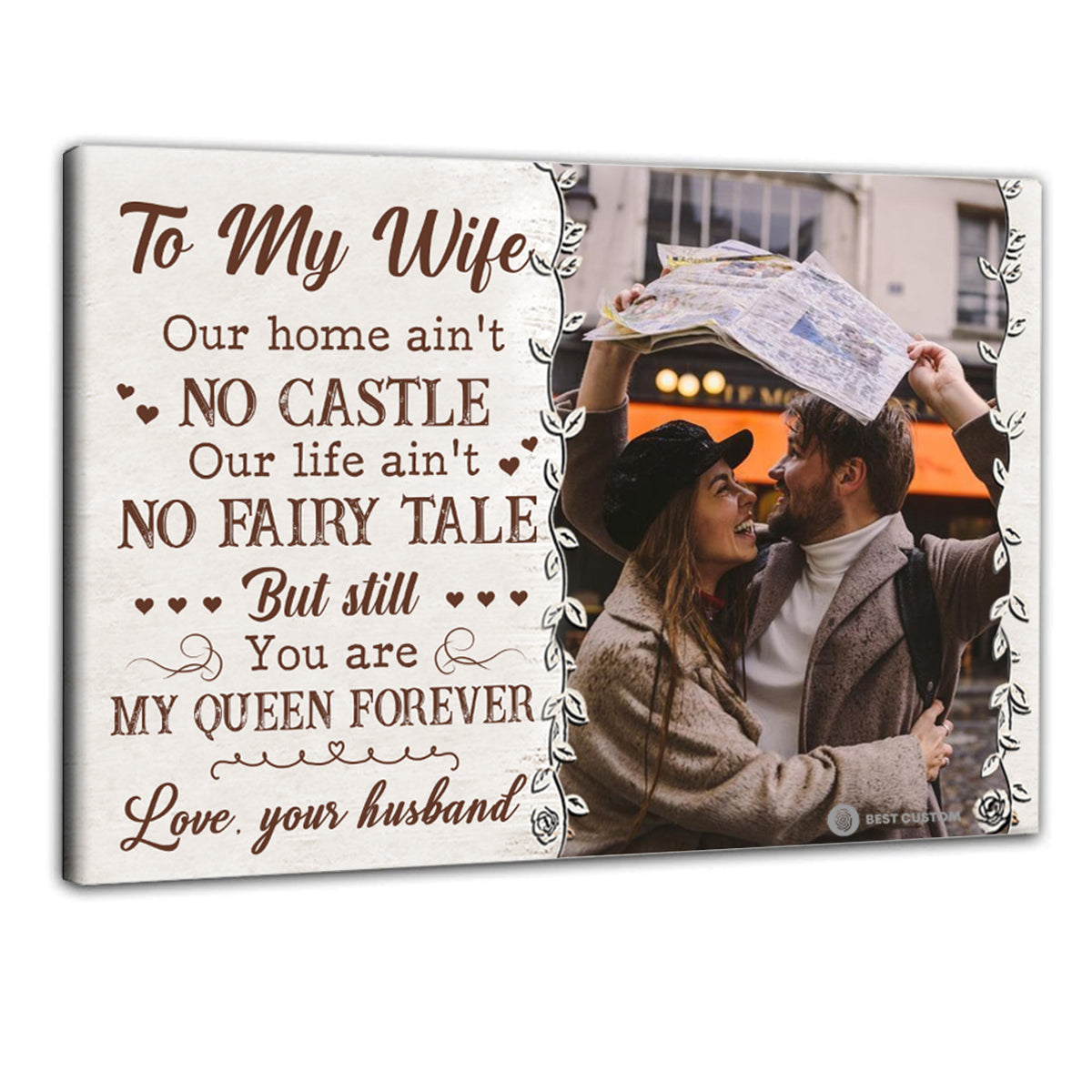 To My Wife You Are My Queen Forever - Personalized Photo Canvas - Gift For Wife bannercanvas-gg-myqueenforever.jpg