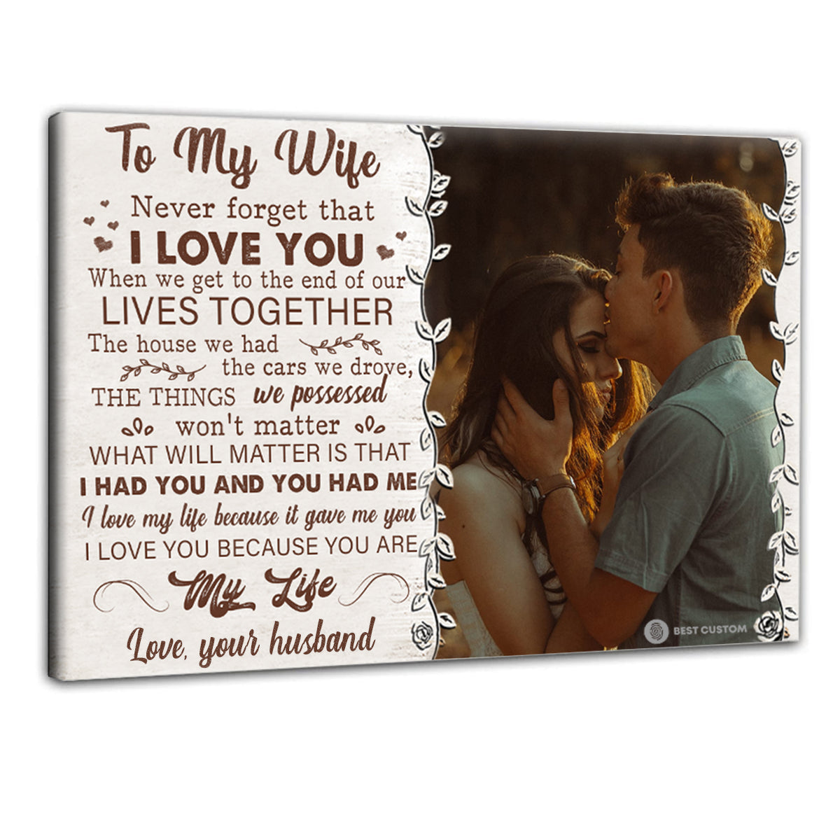 To My Wife Never Forget That I Love You - Personalized Photo Canvas - Gift For Couple bannercanvas-gg-neverforgetthatiloveyou.jpg