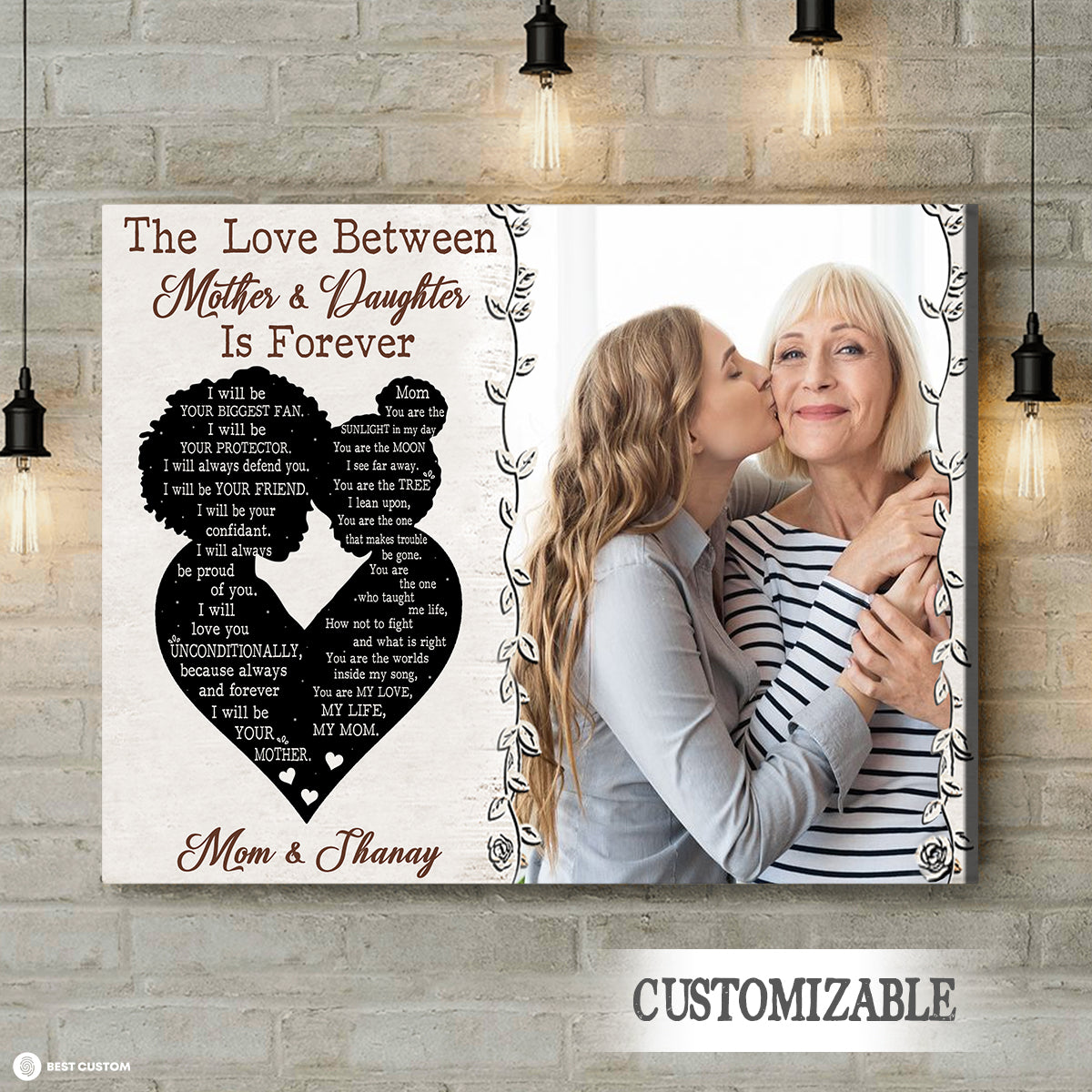 The Love Between Mother & Daughter Is Forever - Personalized Photo Canvas - Gift For Mom, Gift For Daughter bannercanvas-isforever-fb.jpg