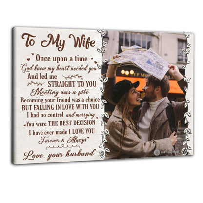 To My Wife God Knew My Heart Needed You - Personalized Photo Canvas - Gift For Couple bannercanvas-myheartneededyou-gg.jpg
