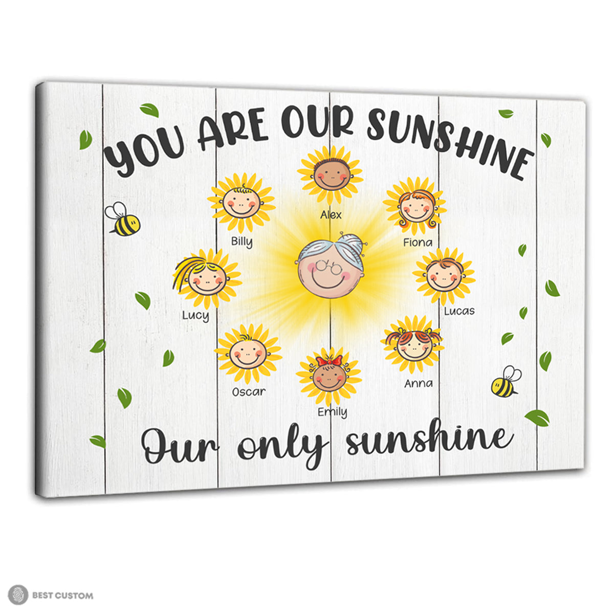 Grandma You Are Our Sunshine - Personalized Canvas - Gift For Grandma bannercanvas-oursunshine-gg.jpg
