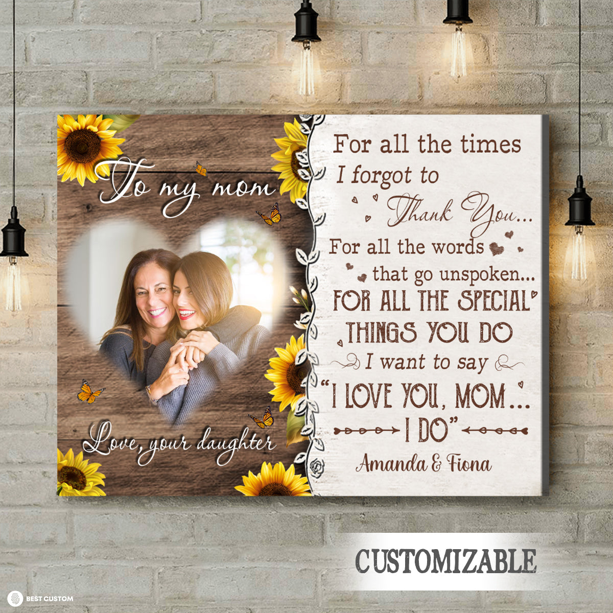 Sunflower To My Mom For All The Time - Personalized Photo Canvas - Gift For Mom bannercanvas-sunflower-fb.jpg